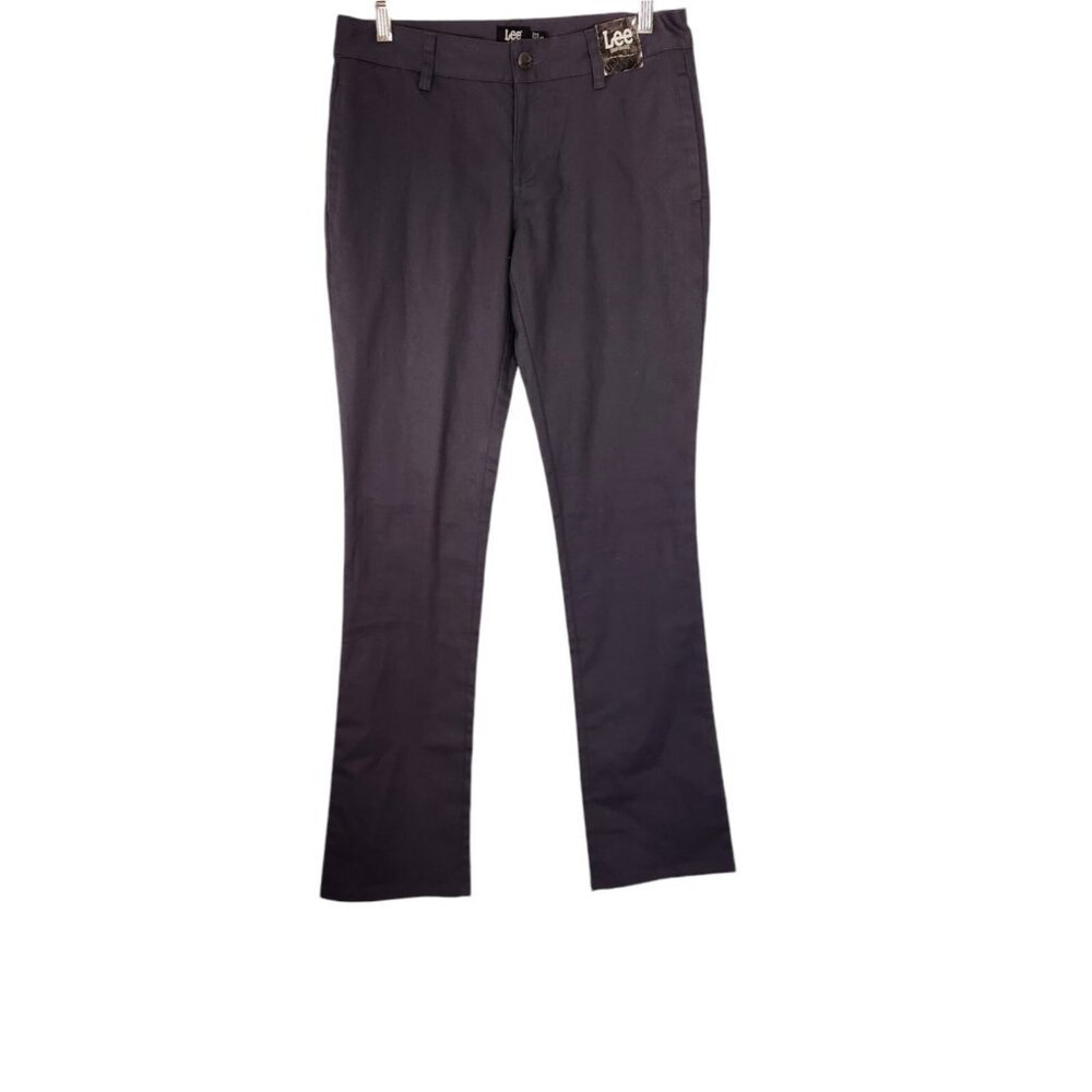 Lee Uniforms Pants Original Low Rise Straight Leg Stretch Black Womens Sz‎ 5 NEW